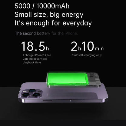 10000mAh Alloy Macsafe Powerbank Magnetic Power Bank Wireless Fast Charger For iPhone 15 14 13 12 11 Backup battery For Magsafe - Global Vendor - 10000mAh Alloy Macsafe Powerbank Magnetic Power Bank Wireless Fast Charger For iPhone 15 14 13 12 11 Backup battery For Magsafe - 