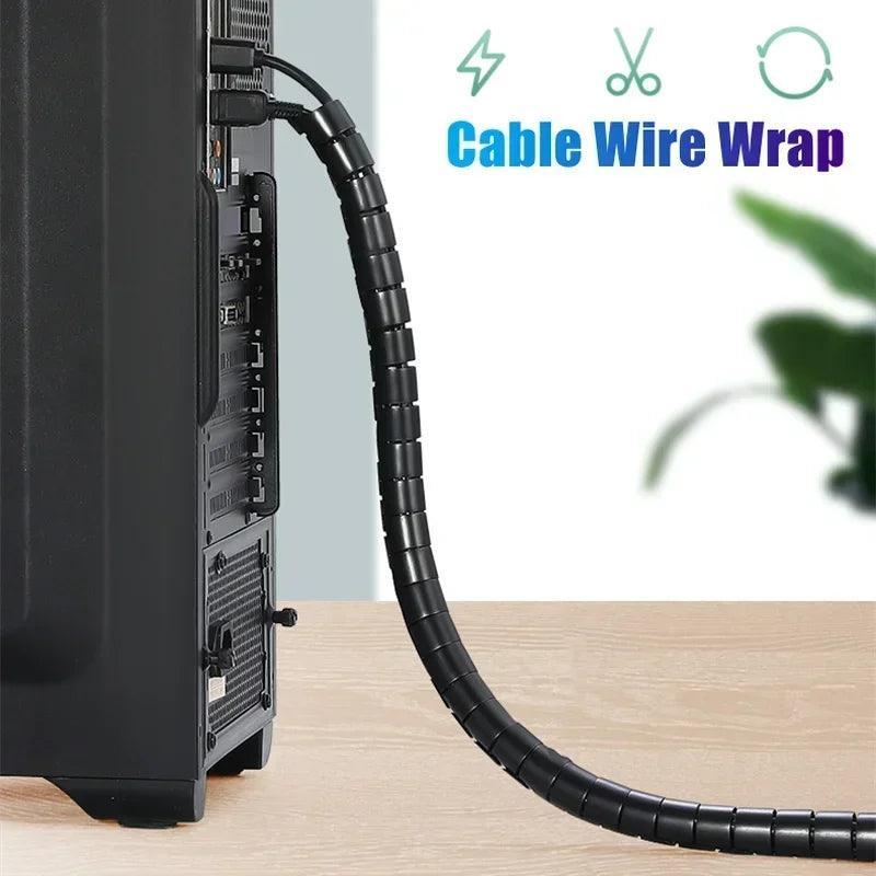 2M Flexible Spiral Cable Protector & Organizer for Computer & TV Cords - cable management tube - Global Vendor - 2M Flexible Spiral Cable Protector & Organizer for Computer & TV Cords - Global Vendor - 