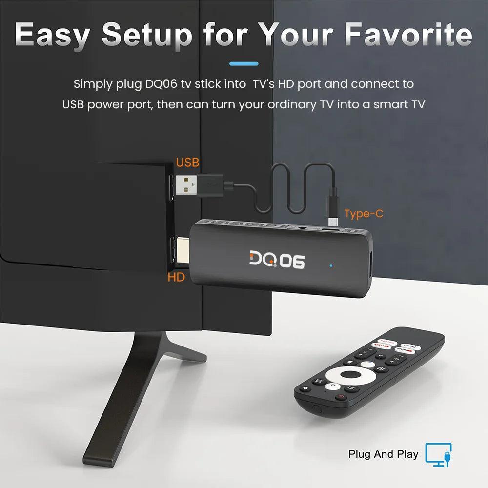 DQ06 ATV Mini TV Stick: Android 12 Streaming Device with H618 - Wireless TV Receiver - Global Vendor - DQ06 ATV Mini TV Stick: Android 12 Streaming Device with Allwinner H618 - Global Vendor - 