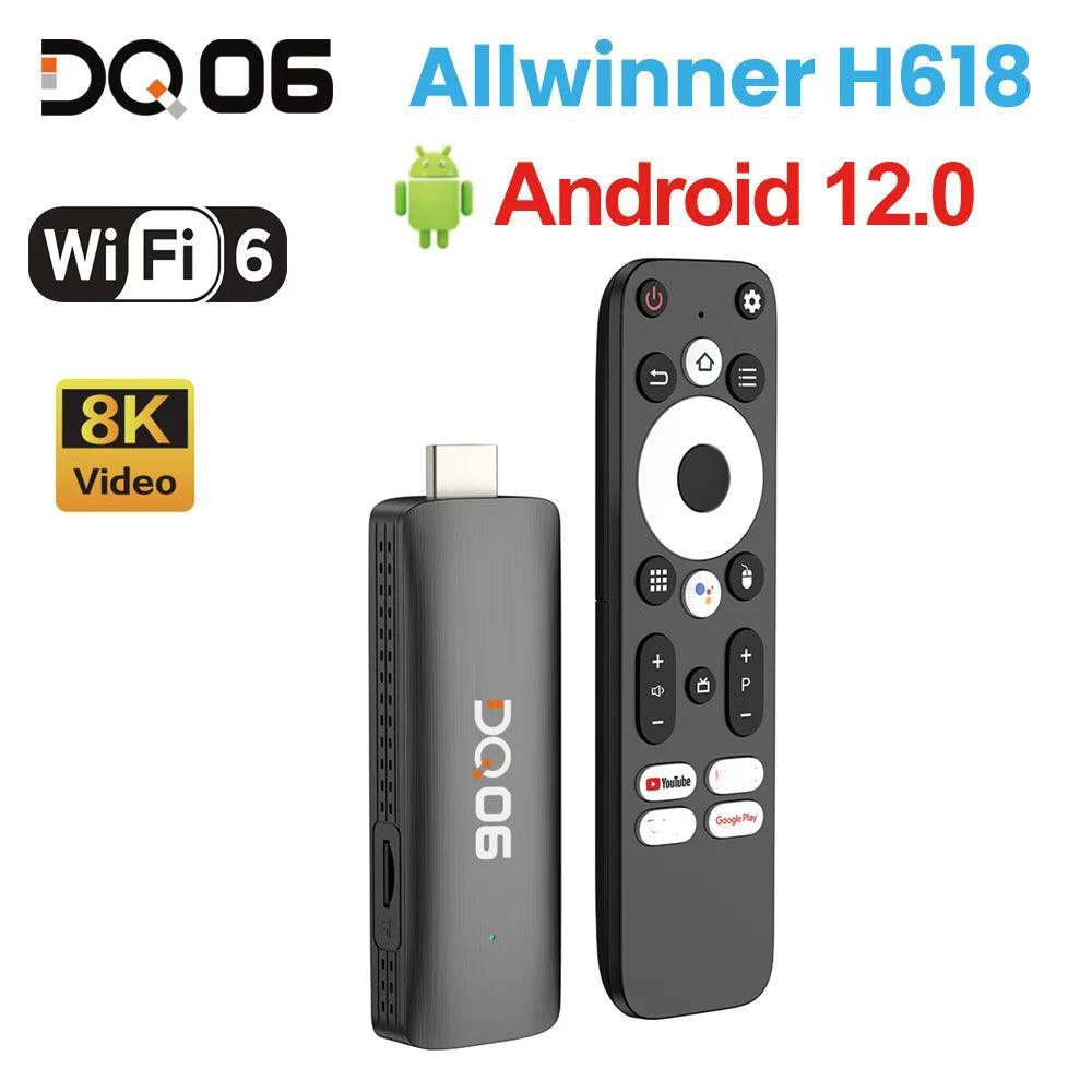 DQ06 ATV Mini TV Stick: Android 12 Streaming Device with H618 - Wireless TV Receiver - Global Vendor - DQ06 ATV Mini TV Stick: Android 12 Streaming Device with Allwinner H618 - Global Vendor - 