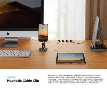 Joyroom Magnetic Cable Clips: Adjustable Cord Holder for Under - Desk Cable Management - Magnetic Cable Clips - Global Vendor - Joyroom Magnetic Cable Clips: Adjustable Cord Holder for Under - Desk Cable Management - Global Vendor - 