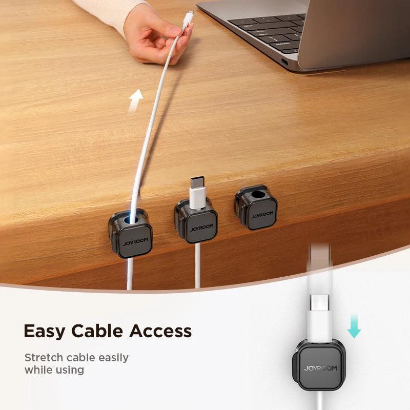 Joyroom Magnetic Cable Clips: Adjustable Cord Holder for Under - Desk Cable Management - Magnetic Cable Clips - Global Vendor - Joyroom Magnetic Cable Clips: Adjustable Cord Holder for Under - Desk Cable Management - Global Vendor - 