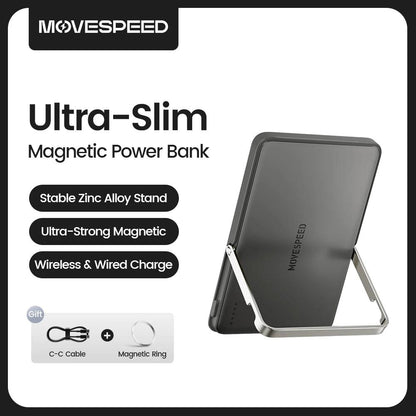 MOVESPEED S05 Magnetic Power Bank 5000mAh 20WPD Wireless Powerbank Slim Portable Battery Charger for iPhone 16 15 Samsung 24 23 - Global Vendor - 50602266919230|50602266951998|50602267115838|50602267214142|50602267312446|50602267345214 - 