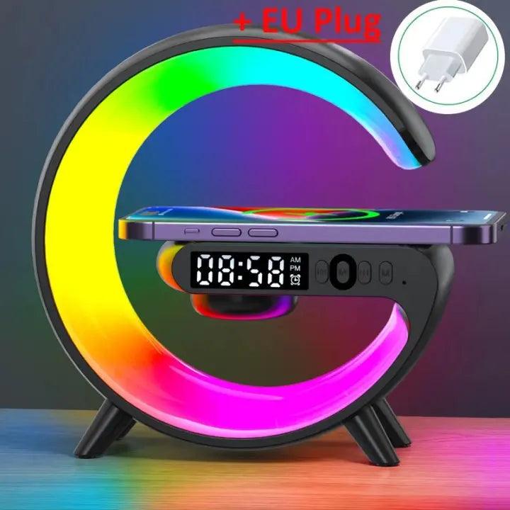 Multifunction Wireless Charger Stand Pad RGB Light Alarm Clock Speaker For iPhone Samsung Xiaomi Mini Fast Charging Dock Station - Global Vendor - 50602268361022 - 