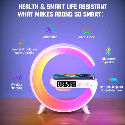 Multifunction Wireless Charger Stand Pad RGB Light Alarm Clock Speaker For iPhone Samsung Xiaomi Mini Fast Charging Dock Station - Global Vendor - Multifunction Wireless Charger Stand Pad RGB Light Alarm Clock Speaker For iPhone Samsung Xiaomi Mini Fast Charging Dock Station - 