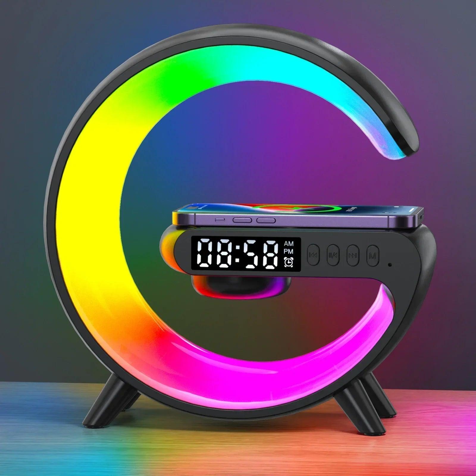 Multifunction Wireless Charger Stand Pad RGB Light Alarm Clock Speaker For iPhone Samsung Xiaomi Mini Fast Charging Dock Station - Global Vendor - 50602268197182 - 