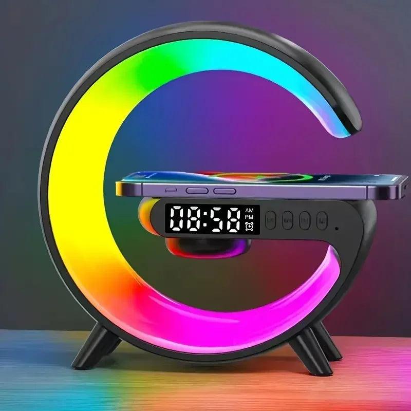 Multifunction Wireless Charger Stand Pad RGB Light Alarm Clock Speaker For iPhone Samsung Xiaomi Mini Fast Charging Dock Station - Global Vendor - Multifunction Wireless Charger Stand Pad RGB Light Alarm Clock Speaker For iPhone Samsung Xiaomi Mini Fast Charging Dock Station - 