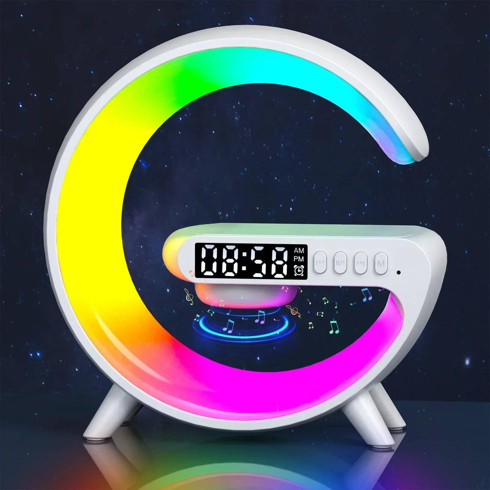 Multifunction Wireless Charger Stand Pad RGB Light Alarm Clock Speaker For iPhone Samsung Xiaomi Mini Fast Charging Dock Station - Global Vendor - 50602268229950 - 