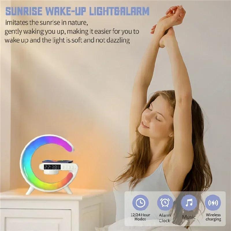 Multifunction Wireless Charger Stand Pad RGB Light Alarm Clock Speaker For iPhone Samsung Xiaomi Mini Fast Charging Dock Station - Global Vendor - Multifunction Wireless Charger Stand Pad RGB Light Alarm Clock Speaker For iPhone Samsung Xiaomi Mini Fast Charging Dock Station - 