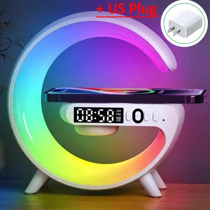 Multifunction Wireless Charger Stand Pad RGB Light Alarm Clock Speaker For iPhone Samsung Xiaomi Mini Fast Charging Dock Station - Global Vendor - 50602268262718 - 