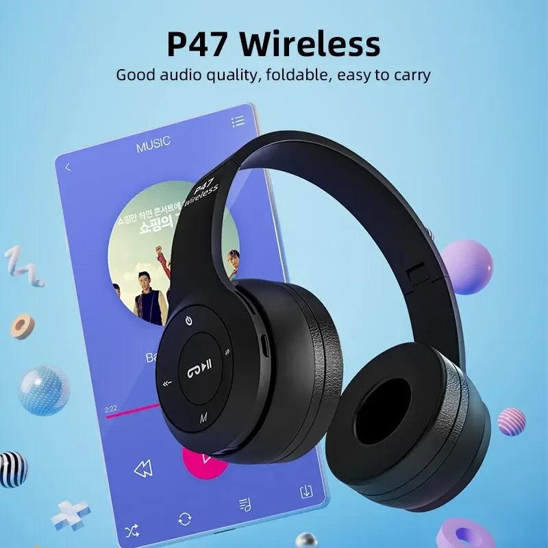 Stereo P47 Headset 5.0 Bluetooth Headset Folding Series Wireless Sports Game Headset for iPhone XiaoMi - Global Vendor - Stereo P47 Headset 5.0 Bluetooth Headset Folding Series Wireless Sports Game Headset for iPhone XiaoMi - 