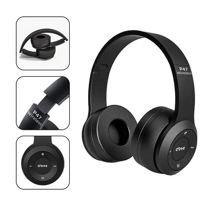 Stereo P47 Headset 5.0 Bluetooth Headset Folding Series Wireless Sports Game Headset for iPhone XiaoMi - Global Vendor - Stereo P47 Headset 5.0 Bluetooth Headset Folding Series Wireless Sports Game Headset for iPhone XiaoMi - 