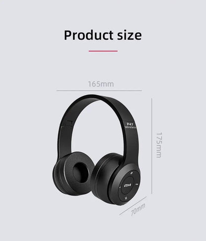 Stereo P47 Headset 5.0 Bluetooth Headset Folding Series Wireless Sports Game Headset for iPhone XiaoMi - Global Vendor - Stereo P47 Headset 5.0 Bluetooth Headset Folding Series Wireless Sports Game Headset for iPhone XiaoMi - 