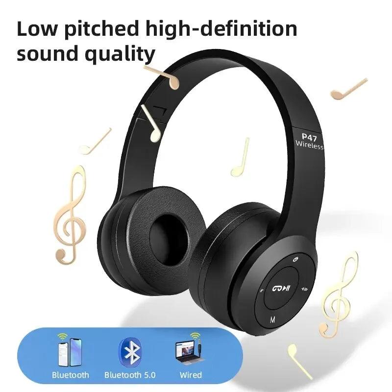 Stereo P47 Headset 5.0 Bluetooth Headset Folding Series Wireless Sports Game Headset for iPhone XiaoMi - Global Vendor - Stereo P47 Headset 5.0 Bluetooth Headset Folding Series Wireless Sports Game Headset for iPhone XiaoMi - 