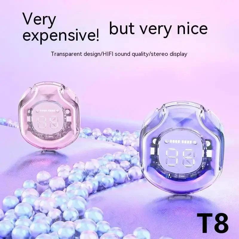 T8 PRO Tws Bluetooth Earbuds Transparent with LED Digital Display Wireless In - Ear Earphone for Xiaomi Huawei iPhone Headphone - EarPods - Global Vendor - T8 PRO Tws Bluetooth Earbuds Transparent with LED Digital Display Wireless In - Ear Earphone for Xiaomi Huawei iPhone Headphone - 